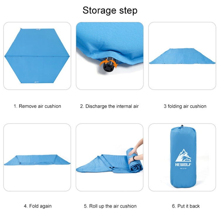 Hewolf 1783 Hexagonal Automatic Thickening Inflatable Bed Mattress Camping Tent , Size: 208x248cm (Blue)