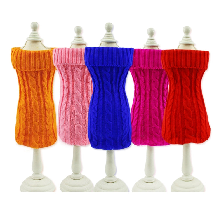 New Autumn and Winter Style Pet Dog Solid Colors Sweater Pullover Size: S, Bust: 22-37cm, Length: 20cm