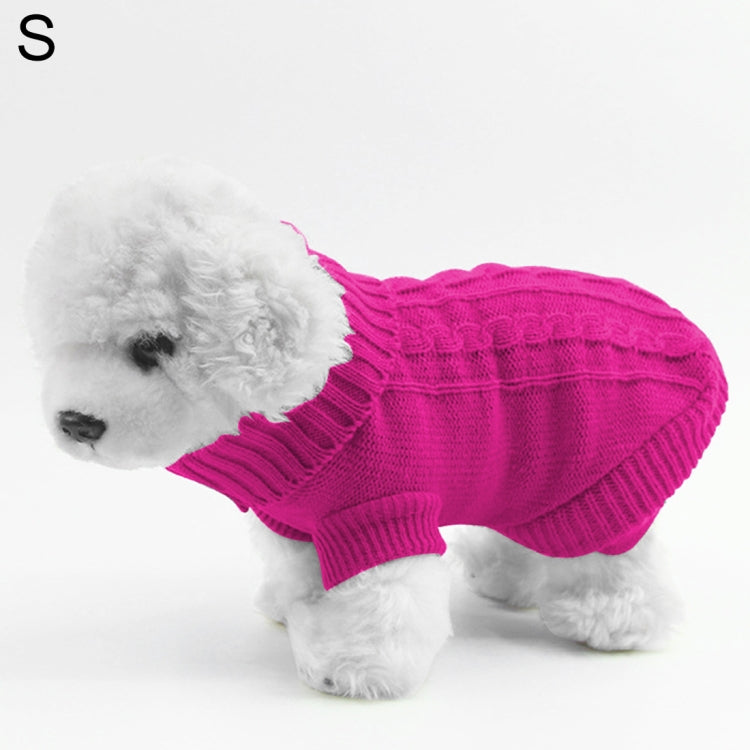 New Autumn and Winter Style Pet Dog Solid Colors Sweater Pullover Size: S, Bust: 22-37cm, Length: 20cm