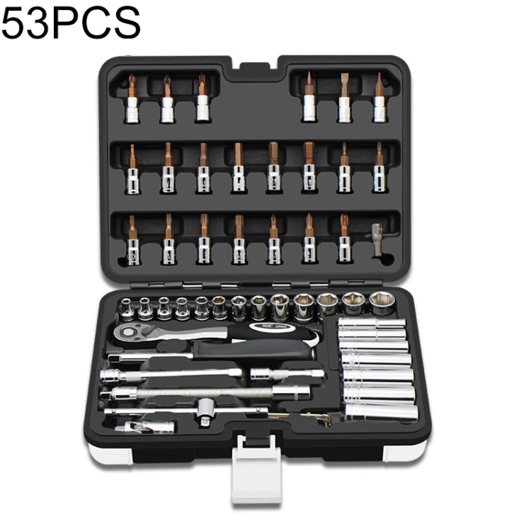 53 PCS  Ratchet Wrench Set Car Repair Combination Hardware Toolbox