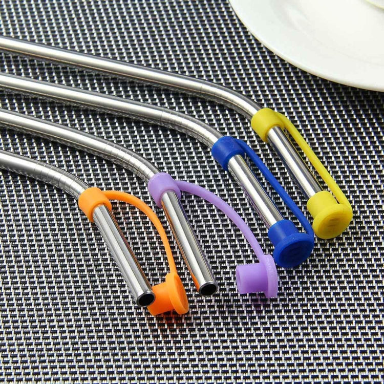 10 PCS Stainless Steel Straw Dust Plug, Random Color Delivery