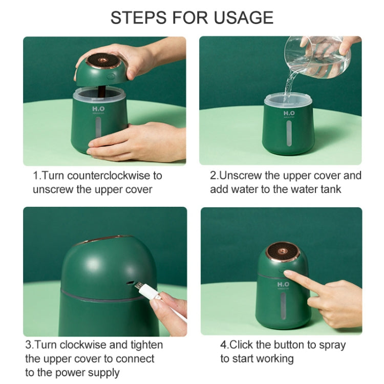 Little-Q Ultrasonic Essential Oil Diffuser Aromatherapy Aroma Humidifier with LED Night Light for Office, Home Bedroom, Car, Support USB Output, Capacity: 330ml, DC 5V