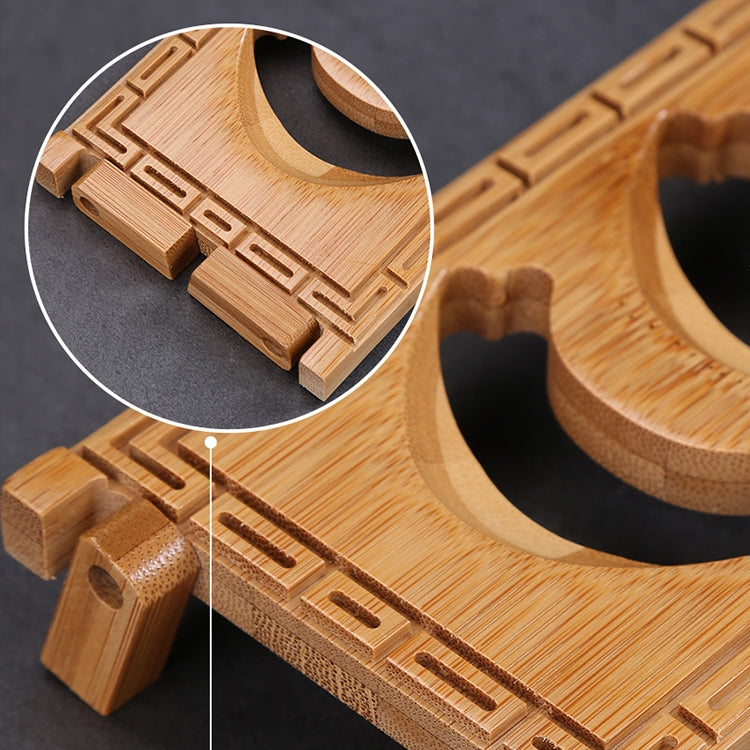 6 Cupholders Creative Bamboo Annular Kung Fu Tea Set Tea Cup Holder Drainage Rack