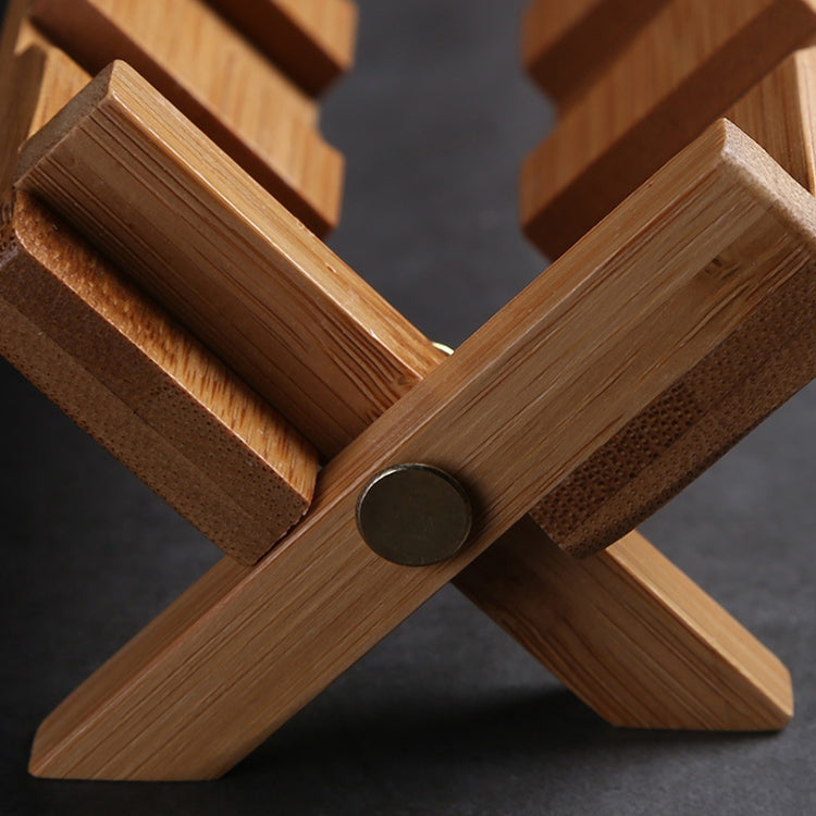 9 Cupholders Creative Bamboo Foldable Kung Fu Tea Set Tea Cup Holder Drainage Rack