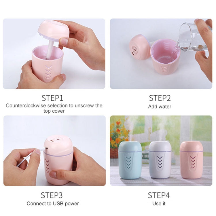 5W USB Household Mute Desktop Air Humidifier Automatic Alcohol Sprayer with Colorful Atmosphere Lights, Capacity: 200mL(White)