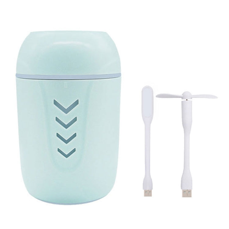 3 in 1 5W USB Household Mute Desktop Air Humidifier Automatic Alcohol Sprayer with Colorful Atmosphere Lights + USB Night Light + USB Fan Set, Capacity: 200mL(Blue)