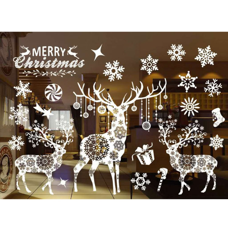 3 PCS Christmas Decoration Snow Flakes Window Stickers Wall Stickers Removable, Random Style Delivery, Size: 55*38cm