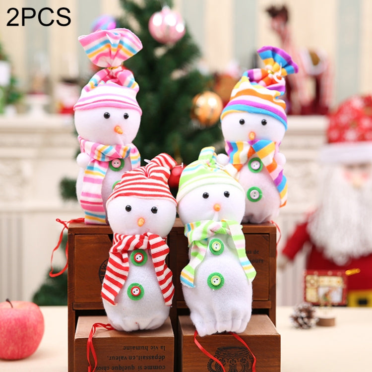 2 PCS Christmas Eve Snowman Doll Apple Gift Bag, Random Style Delivery, Size: 10*25cm