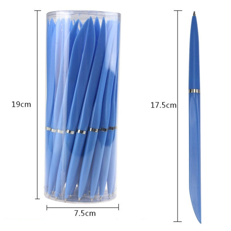 80 PCS 0.7mm Knife-Shaped Blue-Ink Ballpoint Pen for Express & Advertising & Office