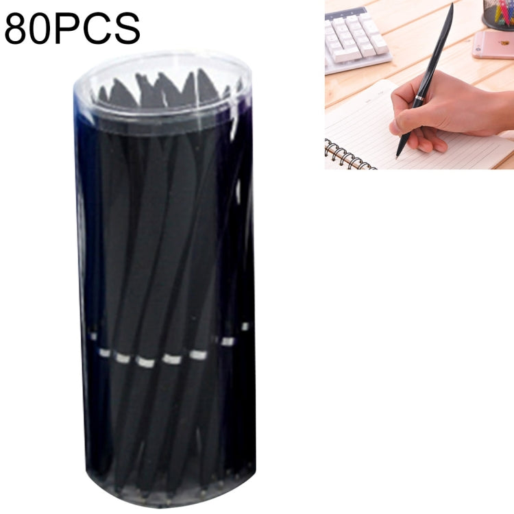 80 PCS 0.7mm Knife-Shaped Blue-Ink Ballpoint Pen for Express & Advertising & Office