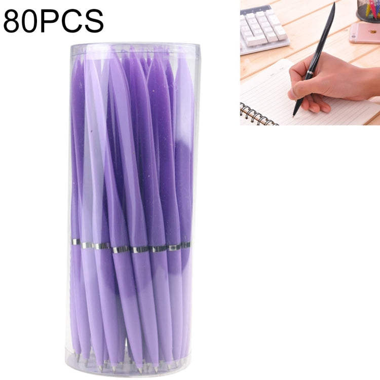 80 PCS 0.7mm Knife-Shaped Blue-Ink Ballpoint Pen for Express & Advertising & Office