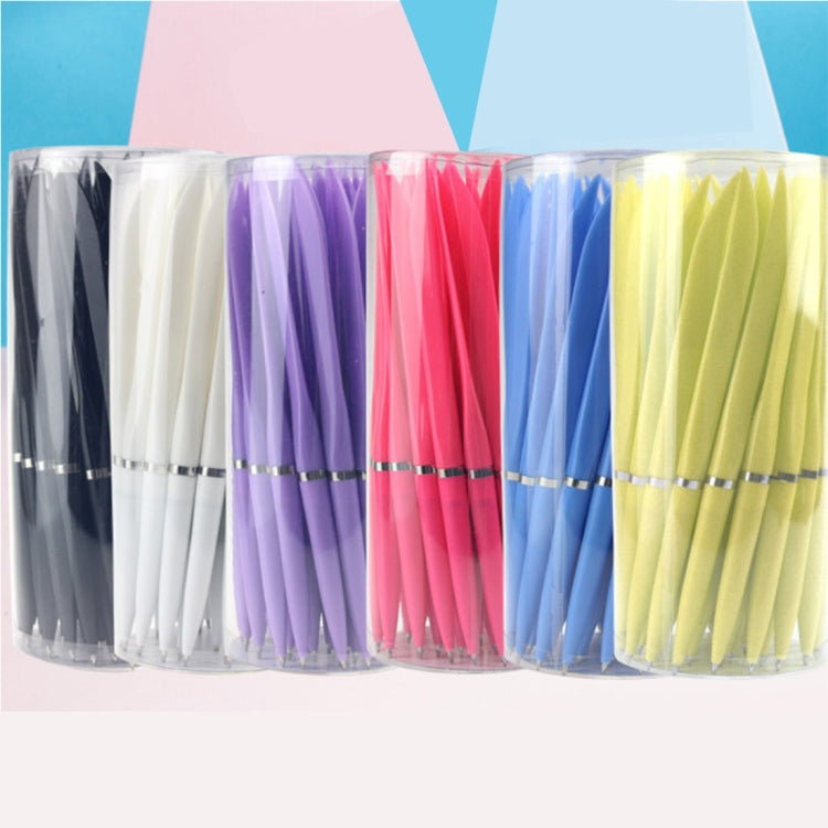 80 PCS 0.7mm Knife-Shaped Blue-Ink Ballpoint Pen for Express & Advertising & Office