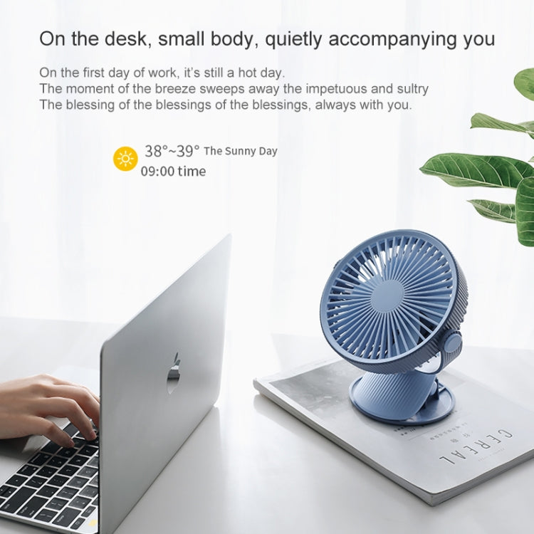 WT-F15 Clamp Dual-use 1200mAh 360 Degrees Rotation Mini Wireless USB Portable Fan with 3 Speed Control