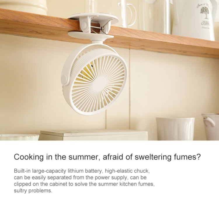 WT-F15 Clamp Dual-use 1200mAh 360 Degrees Rotation Mini Wireless USB Portable Fan with 3 Speed Control