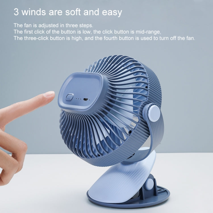 WT-F15 Clamp Dual-use 1200mAh 360 Degrees Rotation Mini Wireless USB Portable Fan with 3 Speed Control