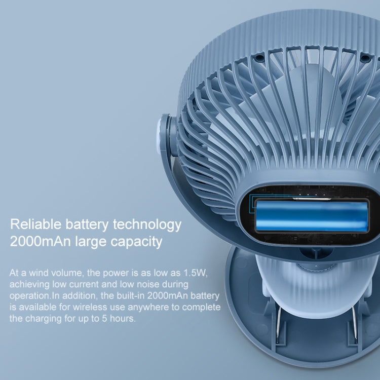 WT-F15 Clamp Dual-use 1200mAh 360 Degrees Rotation Mini Wireless USB Portable Fan with 3 Speed Control