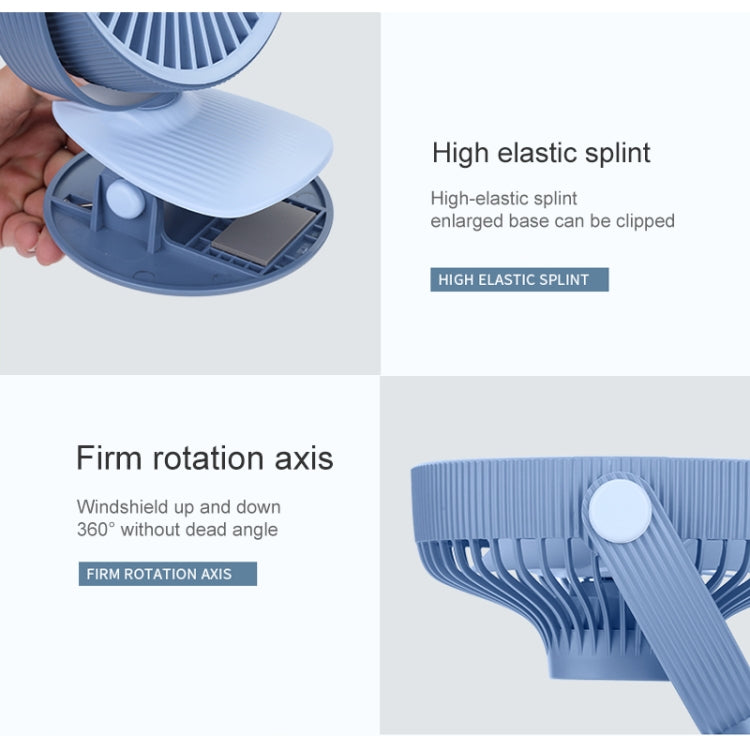 WT-F15 Clamp Dual-use 1200mAh 360 Degrees Rotation Mini Wireless USB Portable Fan with 3 Speed Control