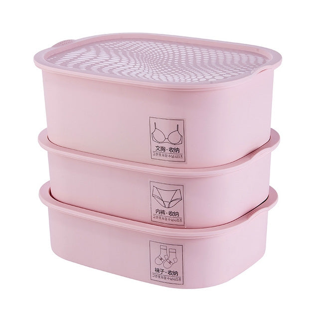 3  PCS / Set Plastic Underwear Socks Storage Box Home Organizer for Small Clothing