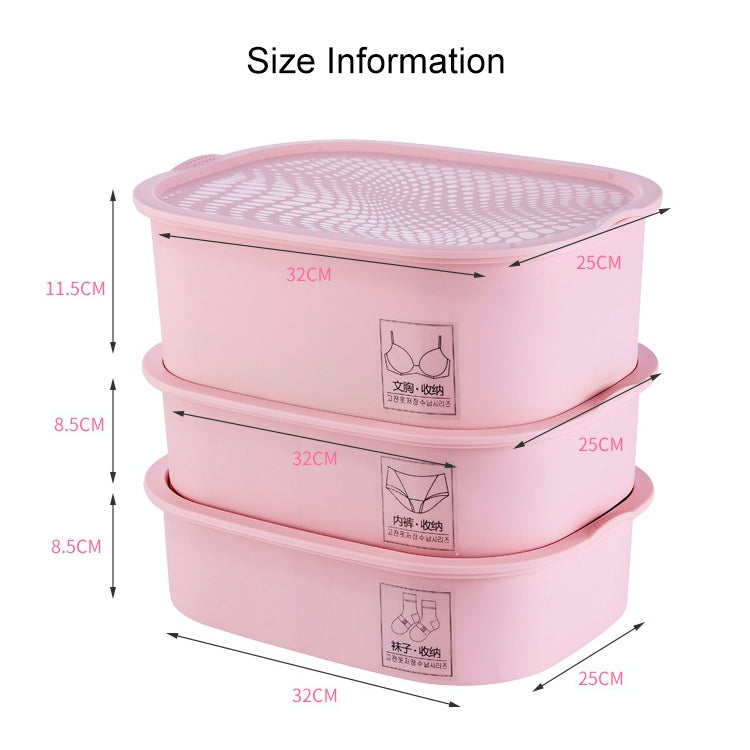 3  PCS / Set Plastic Underwear Socks Storage Box Home Organizer for Small Clothing