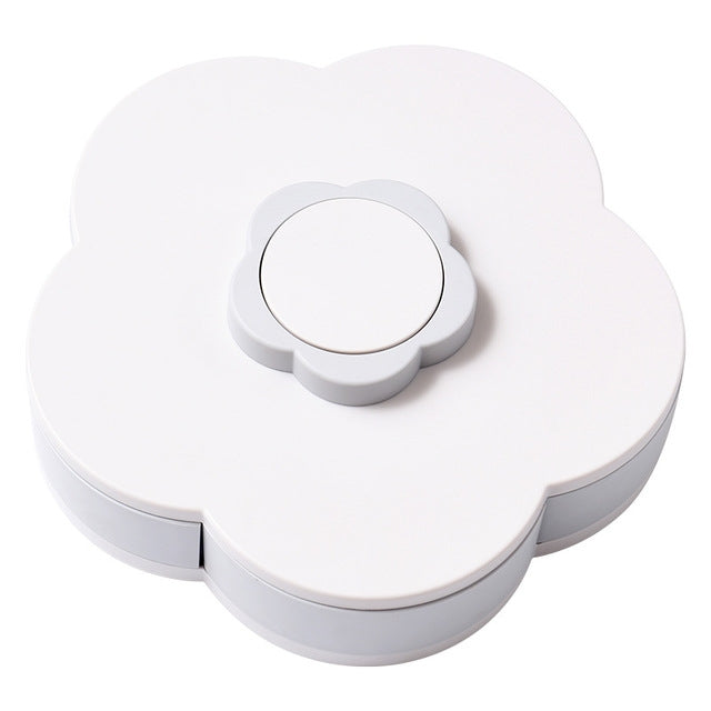 Creative Flowerlike Rotating Candy Tray Lazy Snack Nuts Box (Grey)
