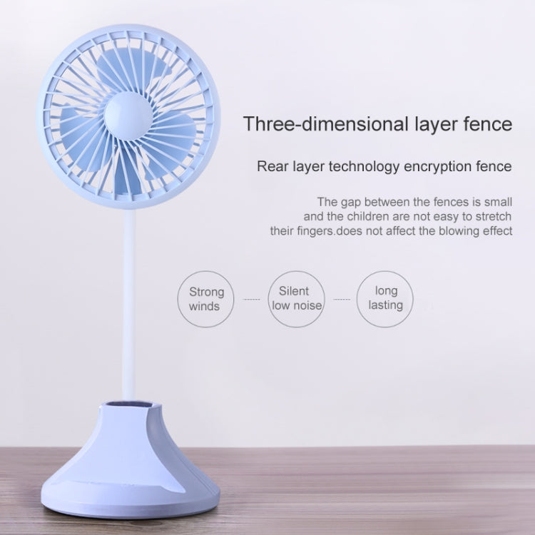 WT-D8 2000mAh 360 Degree Rotation Mini Portable Light Fan with 3 Speed Control& Phone / Pen Holder