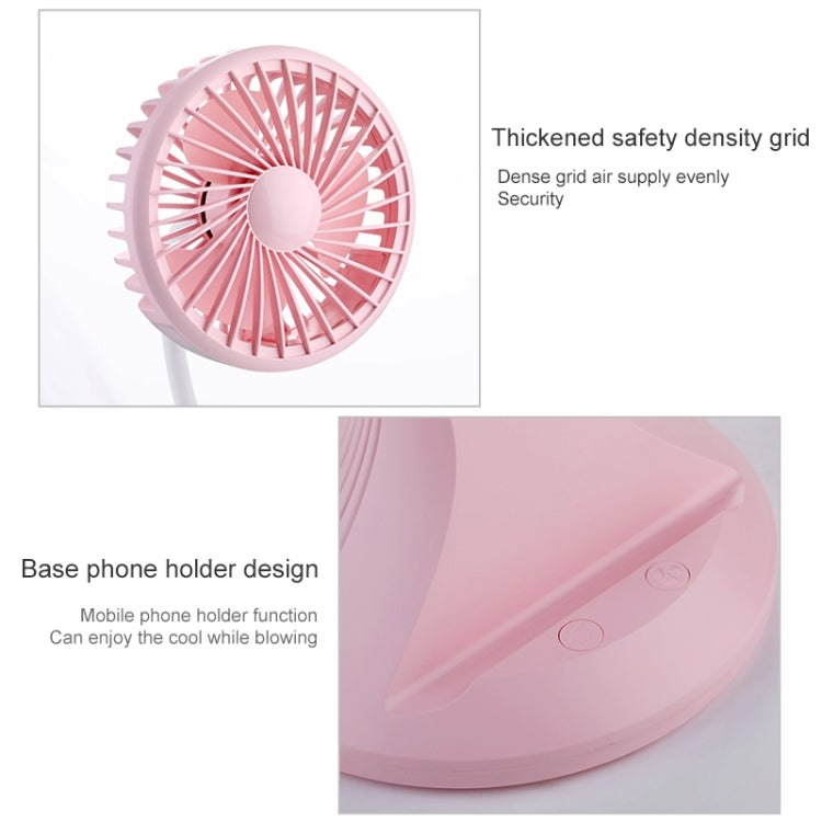 WT-D8 2000mAh 360 Degree Rotation Mini Portable Light Fan with 3 Speed Control& Phone / Pen Holder