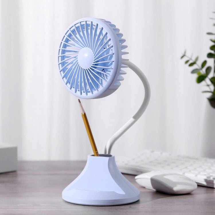 WT-D8 2000mAh 360 Degree Rotation Mini Portable Light Fan with 3 Speed Control& Phone / Pen Holder