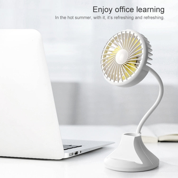 WT-D8 2000mAh 360 Degree Rotation Mini Portable Light Fan with 3 Speed Control& Phone / Pen Holder