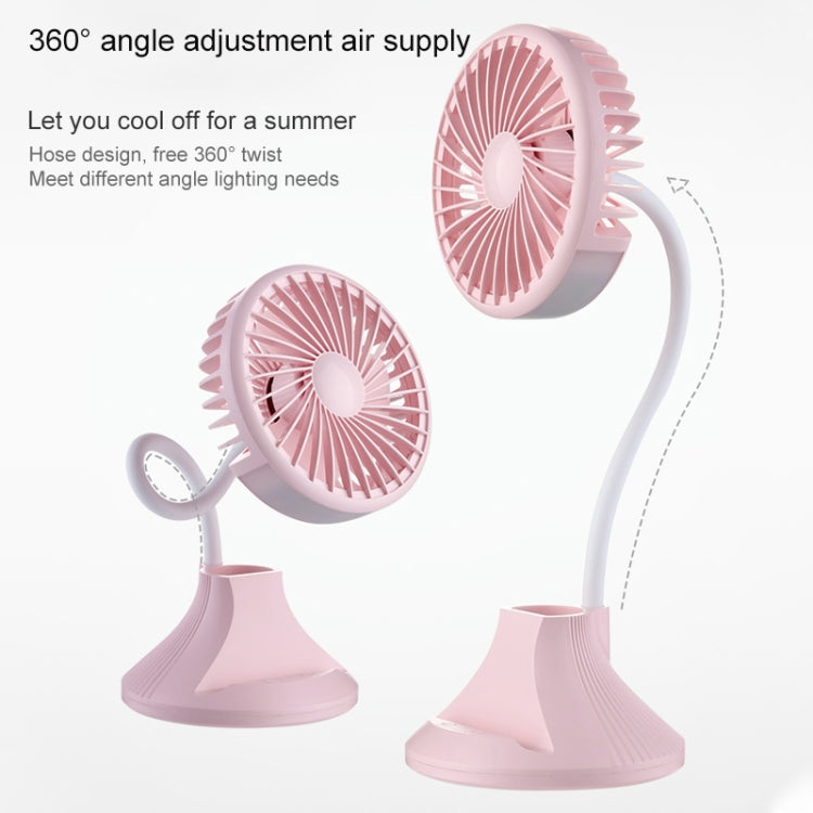 WT-D8 2000mAh 360 Degree Rotation Mini Portable Light Fan with 3 Speed Control& Phone / Pen Holder