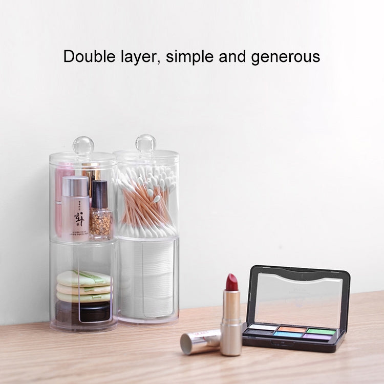 Transparent Double-layer Cotton Pads Cotton Swab Combined Storage Box