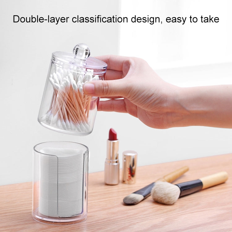 Transparent Double-layer Cotton Pads Cotton Swab Combined Storage Box