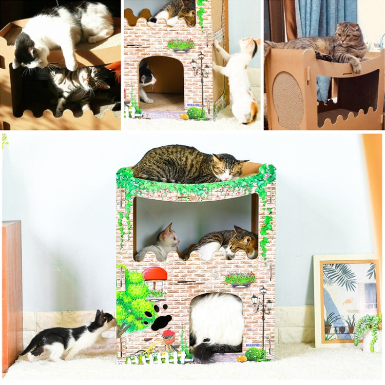 CP-252 Cat Western-style House Corrugated Paper Cat Scratch Board Cat Litter Grinding Claw Toy