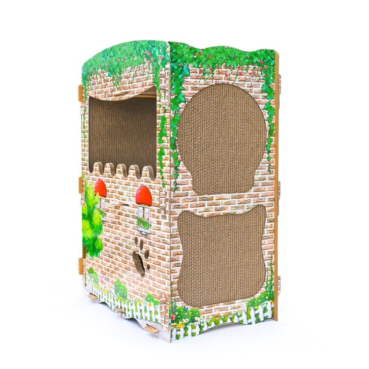 CP-252 Printed Cat Western-style House Corrugated Paper Cat Scratch Board Cat Litter Grinding Claw Toy