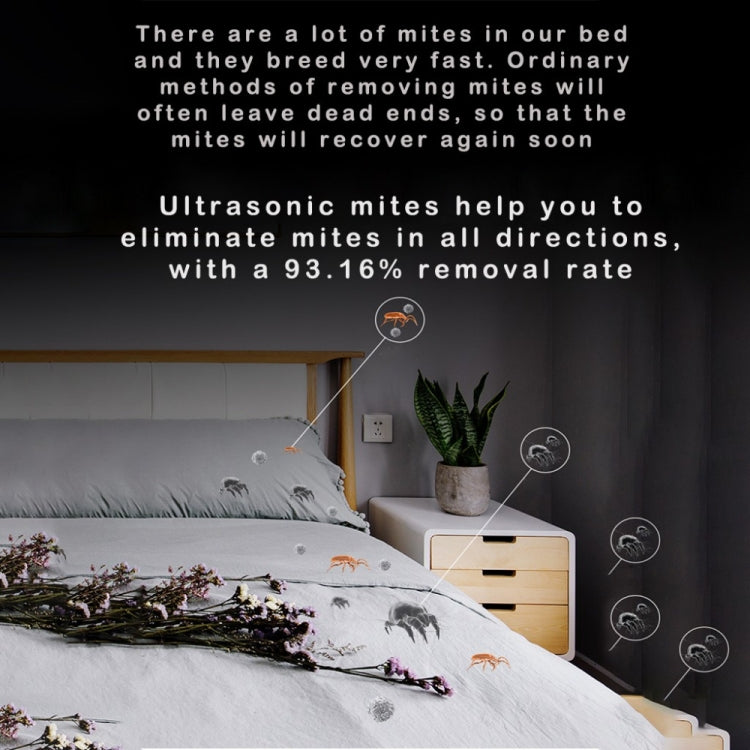 Household Wireless Ultrasonic Deodorizer Vacuum Cleaner Dust Mite Controller(Black)