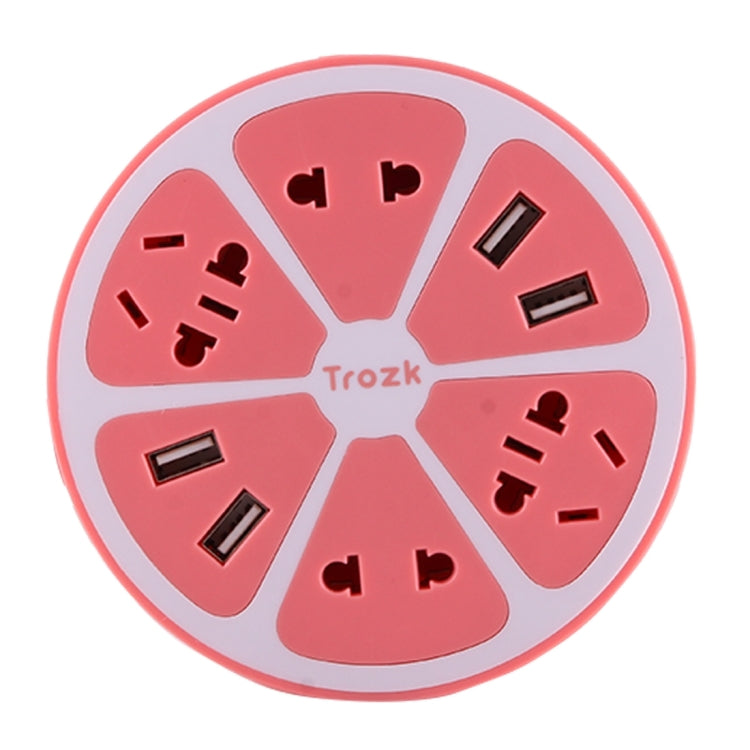 TROZK-UZ001 Universal Circular Shape Power Socket Adapter Converter with 4 US / AU / EU Plug Supply Hubs & 4A Four USB Ports , AU Plug