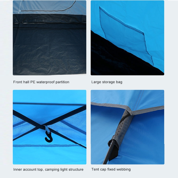 HUILINGYANG Outdoor Automatic Double-layer Rainproof One-bedroom One-bedroom Family Self-driving Camping Tent, Size: (260+110)x220x145cm