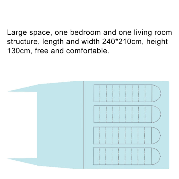 HUILINGYANG Outdoor Automatic Double-layer Rainproof One-bedroom One-bedroom Family Self-driving Camping Tent, Size: (260+110)x220x145cm