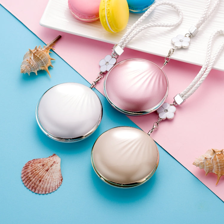 RK26S Sea Shell Design Portable Mini Makeup Mirror Beauty Selfie Light Selfie Clip Flash Fill Light Power Bank(Beige)