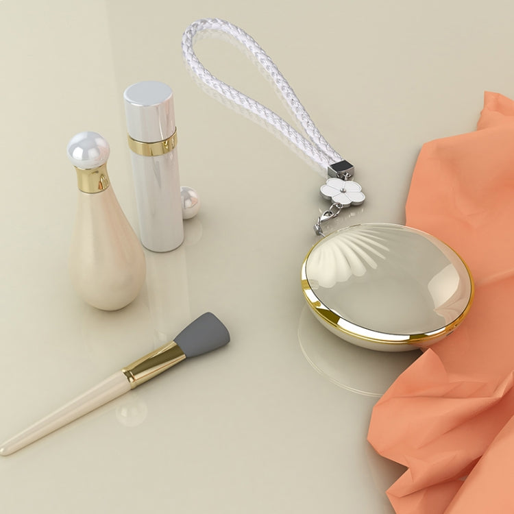 RK26S Sea Shell Design Portable Mini Makeup Mirror Beauty Selfie Light Selfie Clip Flash Fill Light Power Bank(Beige)