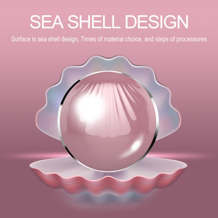 RK26S Sea Shell Design Portable Mini Makeup Mirror Beauty Selfie Light Selfie Clip Flash Fill Light Power Bank(Beige)