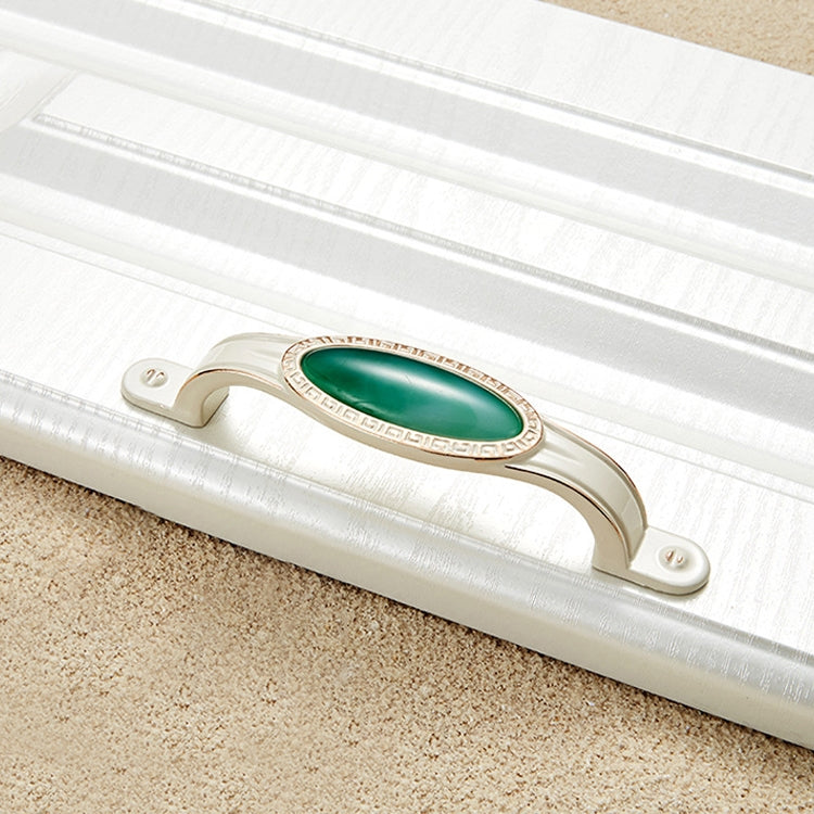 5 PCS 5008-96 Ivory White Emerald Jade Cabinet Drawer Zinc Alloy Ivory White Jade Handle