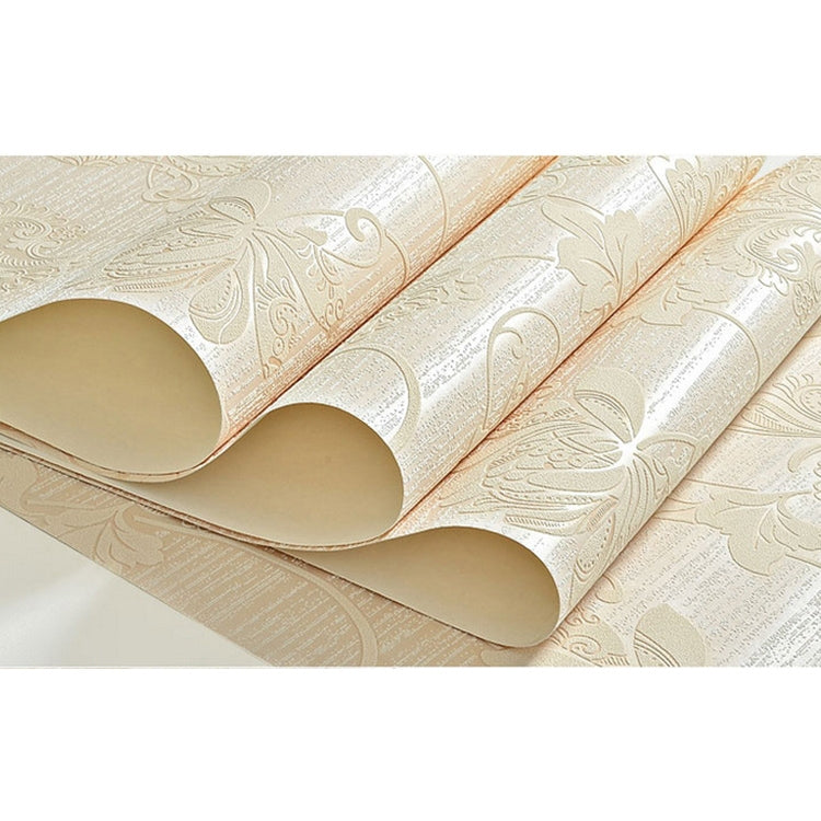 European Pastoral Stereo 3D Embossed Non-woven Wallpaper Bedroom Living Room Background Wallpaper, Size: 10m x 0.53m