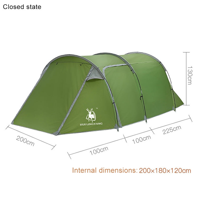 HUILINGYANG Outdoor Camping Double-layer One-bedroom One-bedroom Tunnel Shape Rainproof Camping Tent, Size: 425x200x130cm