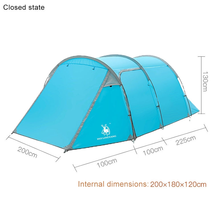 HUILINGYANG Outdoor Camping Double-layer One-bedroom One-bedroom Tunnel Shape Rainproof Camping Tent, Size: 425x200x130cm
