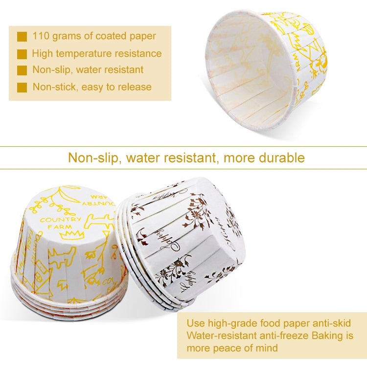 3000 PCS Flower Pattern Round Lamination Cake Cup Muffin Cases Chocolate Cupcake Liner Baking Cup, Size: 5.8 x 4.4  x 3.5cm