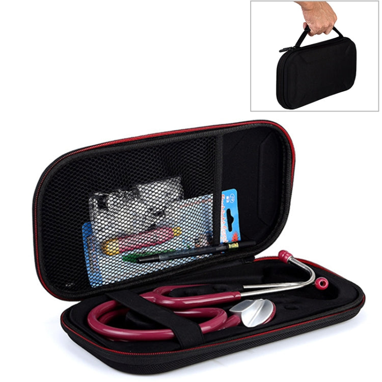 Multi-function Portable Household Stethoscope EVA Shockproof Bag Storage Bag Box Handbag (Black)