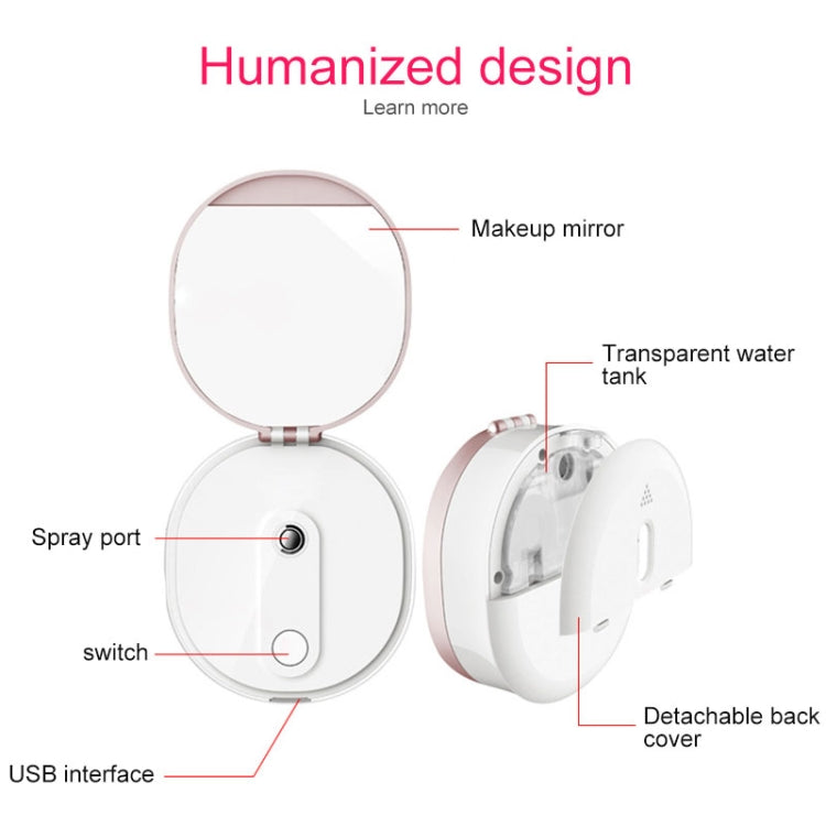 Nano Sprayer Water Replenishing Instrument Charging Mini Portable Humidifier Automatic Alcohol Sprayer with Mirror