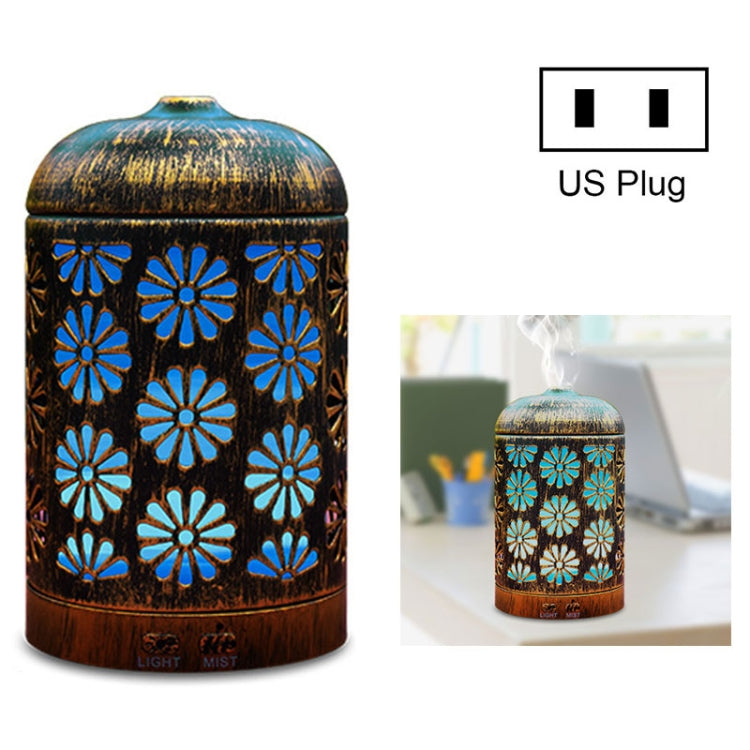 Hollow-out Carved Iron Aromatherapy Machine Ultrasonic Humidifier Automatic Alcohol Sprayer with Night Light, Capacity: 200mL,