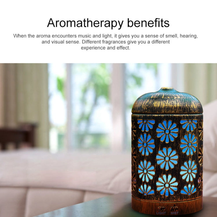 Hollow-out Carved Iron Aromatherapy Machine Ultrasonic Humidifier Automatic Alcohol Sprayer with Night Light, Capacity: 200mL,