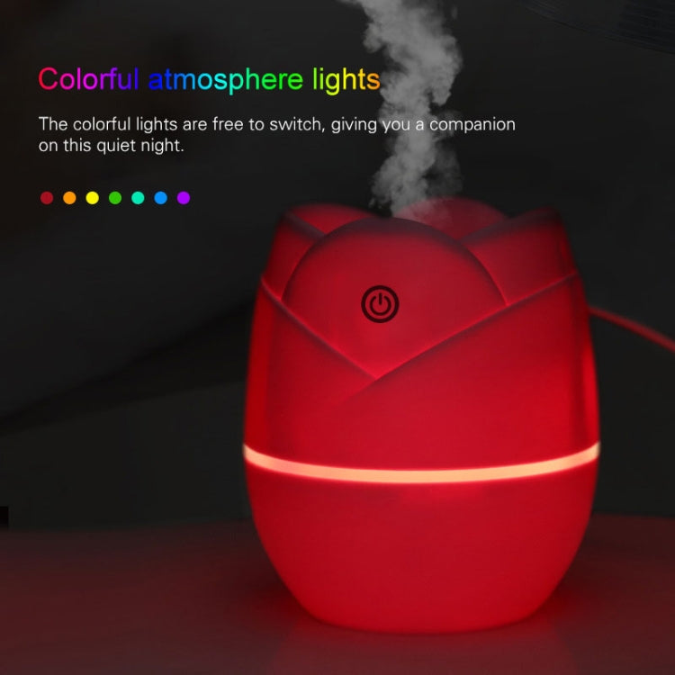 Rose Humidifier USB Mini Desktop Office Air Purifier Automatic Alcohol Sprayer with Night Light, Capacity: 50mL